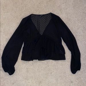 Long sleeve low cut, mesh top